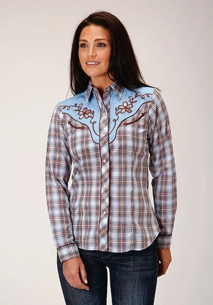 Roper 1634 Fancy Applique (Blue) - Women's Western Shirt