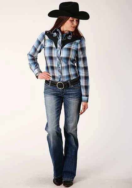 Roper 819 Fancy Applique (Blue) - Women's Western Shirt