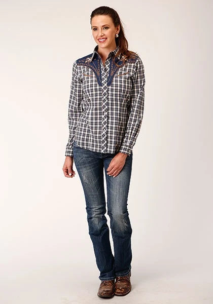 Roper 1709 Small Plaid (Blue) - Women's Western Shirt