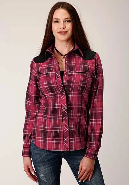 Roper 820 Fancy Yoke Plaid (Red) - Women's Western Shirt