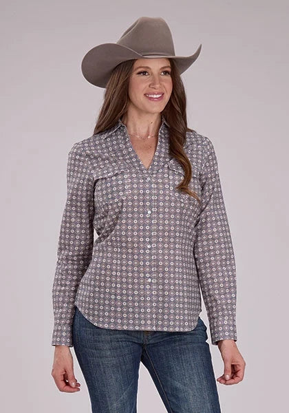 Roper 2501 Medallion Foulard (Grey) - Women's Western Shirt