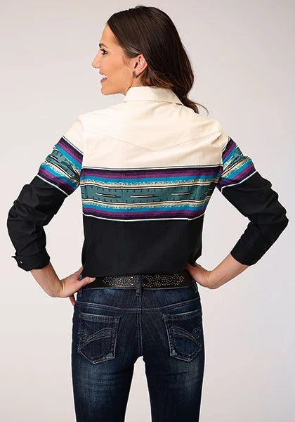 Roper 1296 Serape Border (Black) - Women's Western Shirt
