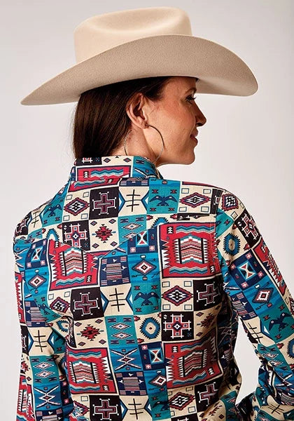 Roper 1909 Vintage Patchwork Print (Multi) - Women's Western Shirt