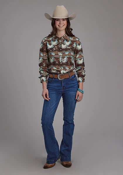 Roper 2201 Icon Aztec (Brown) - Women's Western Shirt