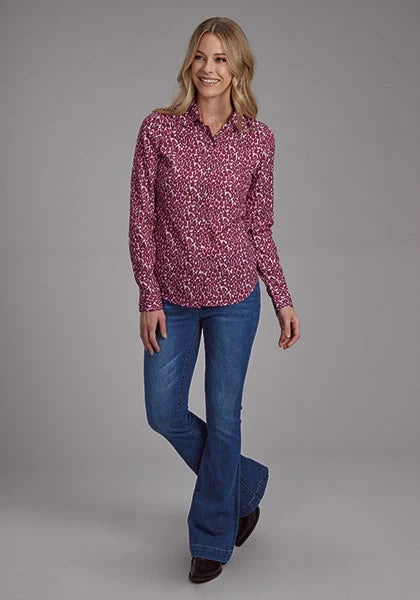 Roper 2134 Wild Wine Print (Leopard) - Women's Western Blouse