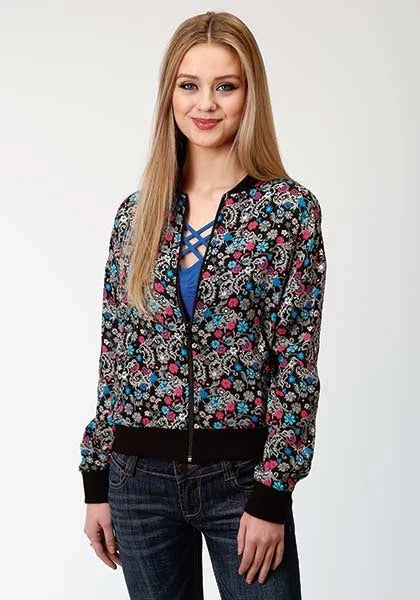 Roper 0982 Flower Bomber (Black) - Women's Jacket