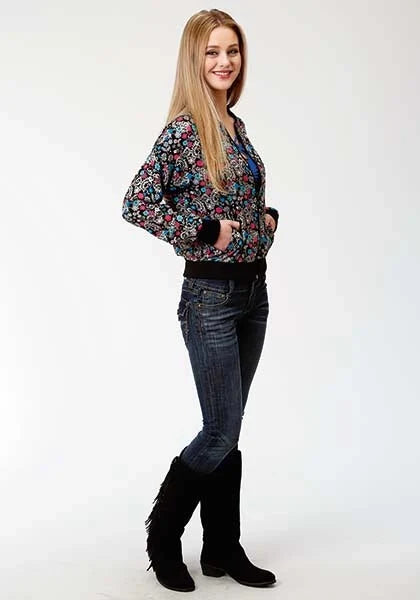 Roper 0982 Flower Bomber (Black) - Women's Jacket