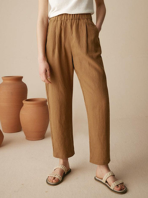Pantalones Tapered de Lino 100% PATRICIA