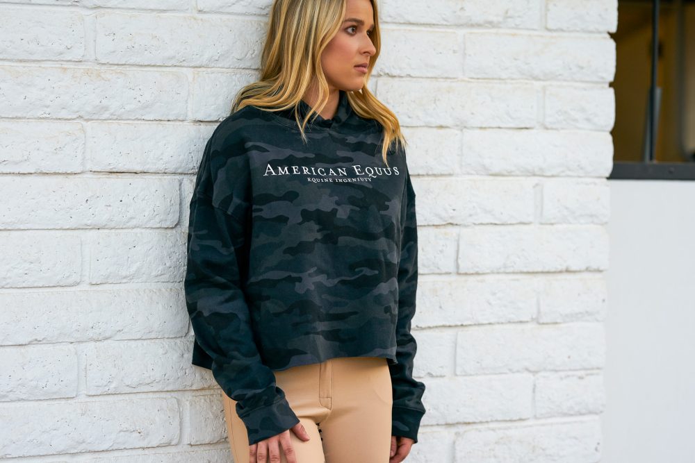 American Equus Technical Training Camo Crop Top Hoodie