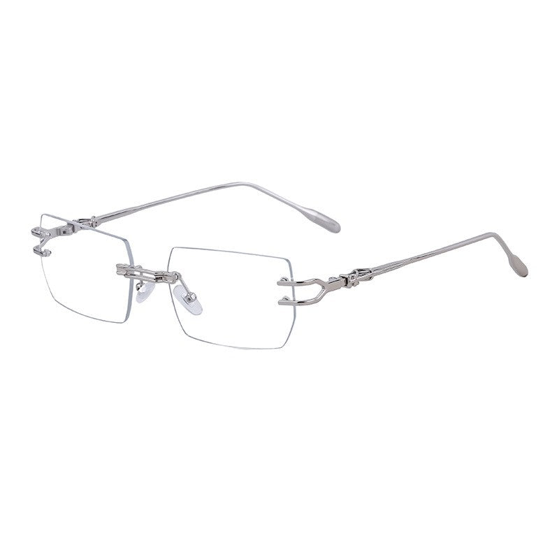 Women's Rimless Cut-Edge Square Sunglasses