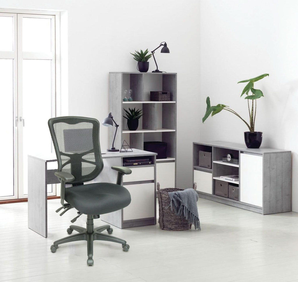 Silla de oficina de malla con respaldo alto Elusion negra con inclinación ajustable
