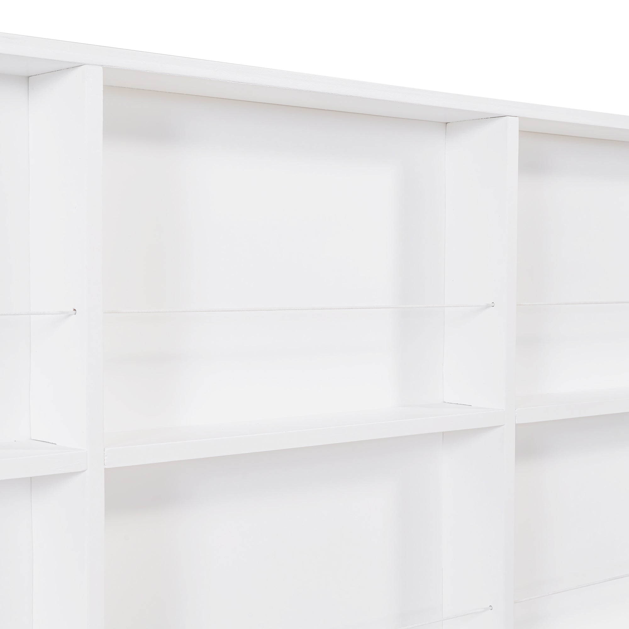 Wooden Full Size House Bed with Trundle,Kids Bed with Shelf, White (Old SKU: WF297070AAK)