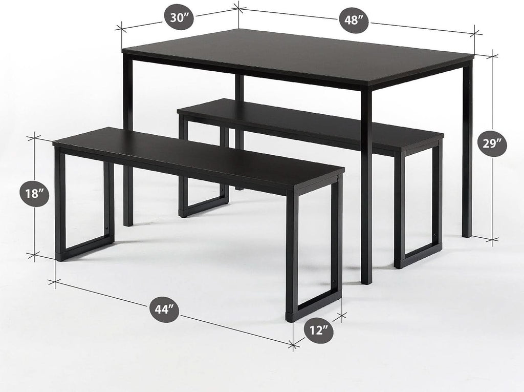 Bancos de mesa de comedor con marco de metal texturizado Espresso