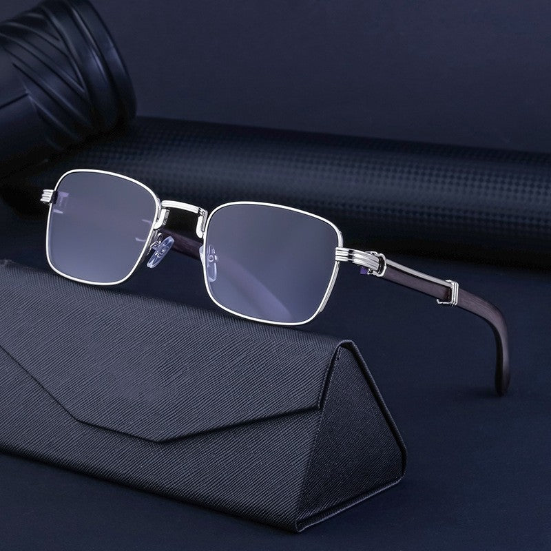 Men's Retro Wood Grain Pattern Sunglasses