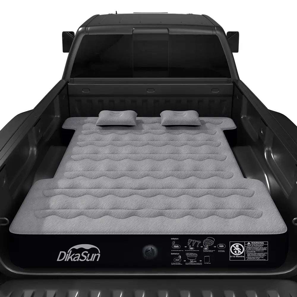 DikaSun colchón de aire para caja de camioneta de tamaño completo de 5.5 a 5.8 pies, gris
