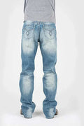Tin Haul Regular Joe with Grey Diamond Stitch (Light Wash) - Men's Bootcut Jeans (Closeout)