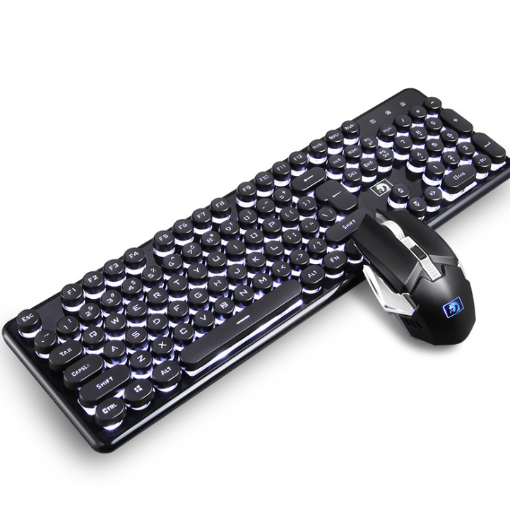 Conjunto de teclado y ratón inalámbricos para juegos ligeros con sensación mecánica