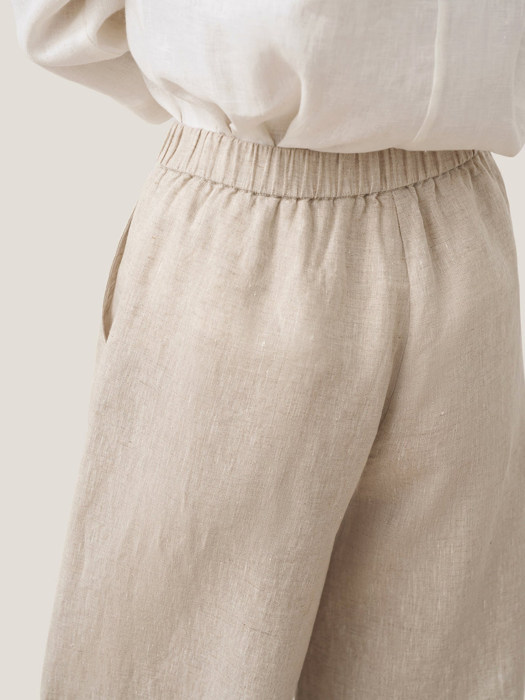 Pantalones Anchos con Bolsillos de Lino 100% THALIA