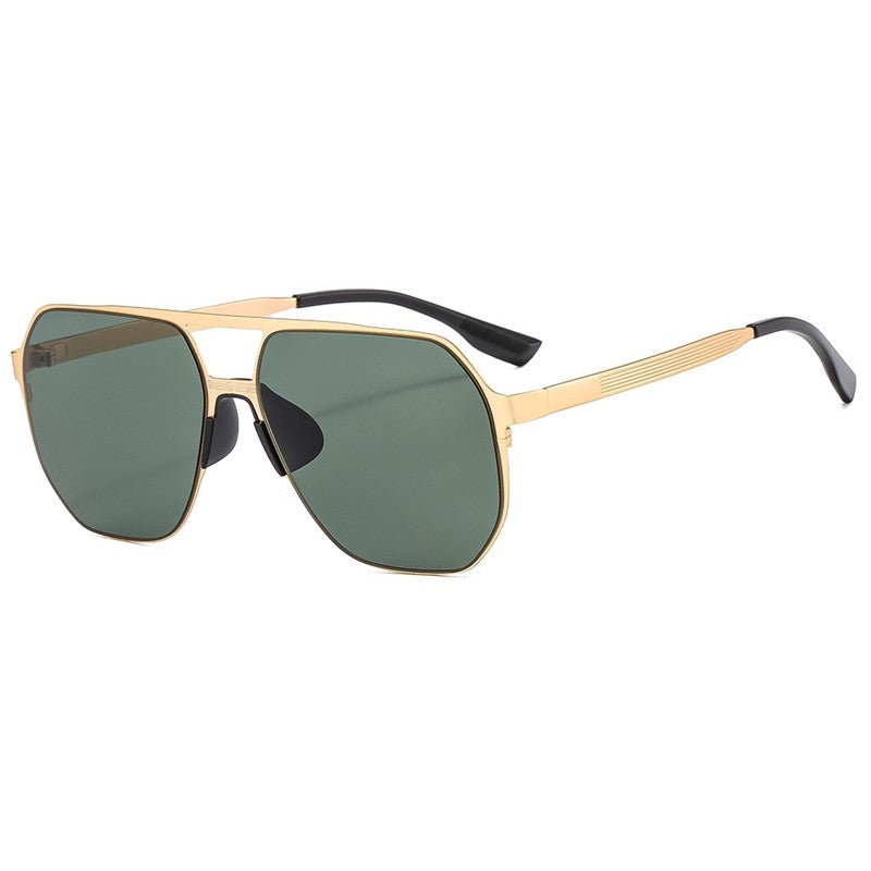 Men's Vintage Stainless Steel Frame Polarized Sunglasses