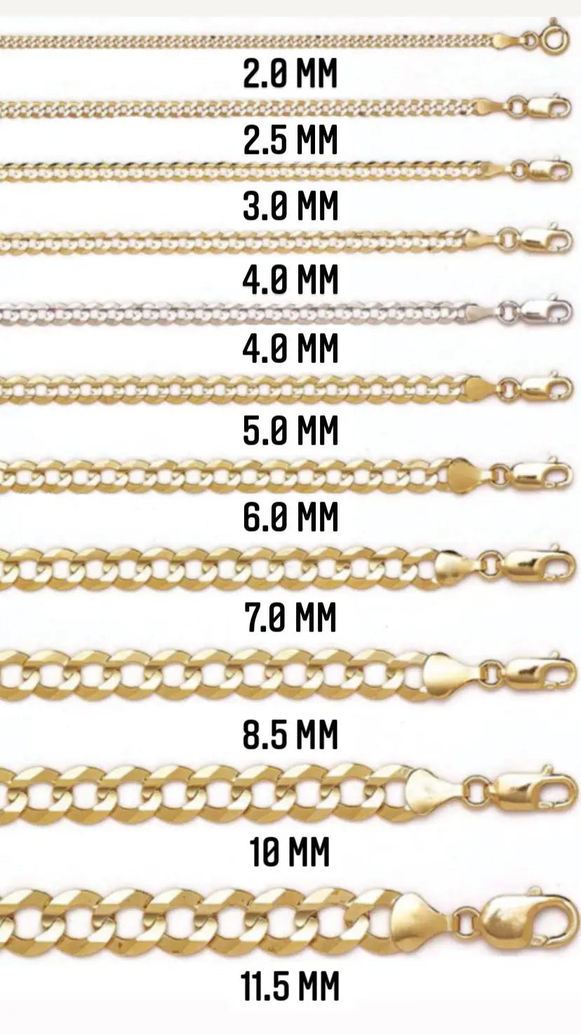Cadena de oro de 10K - Hielo (Oro blanco)