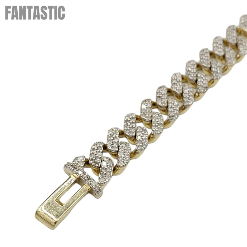 Cadena cubana Miami de oro 10K con diamantes (10mm)