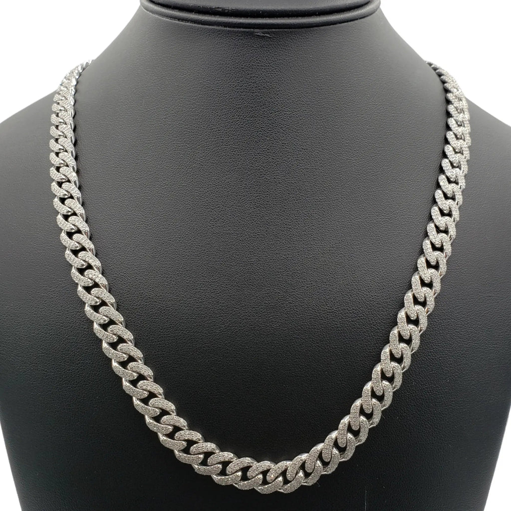 Cadenas cubanas de Miami de oro de 10K con diamantes (10 mm)