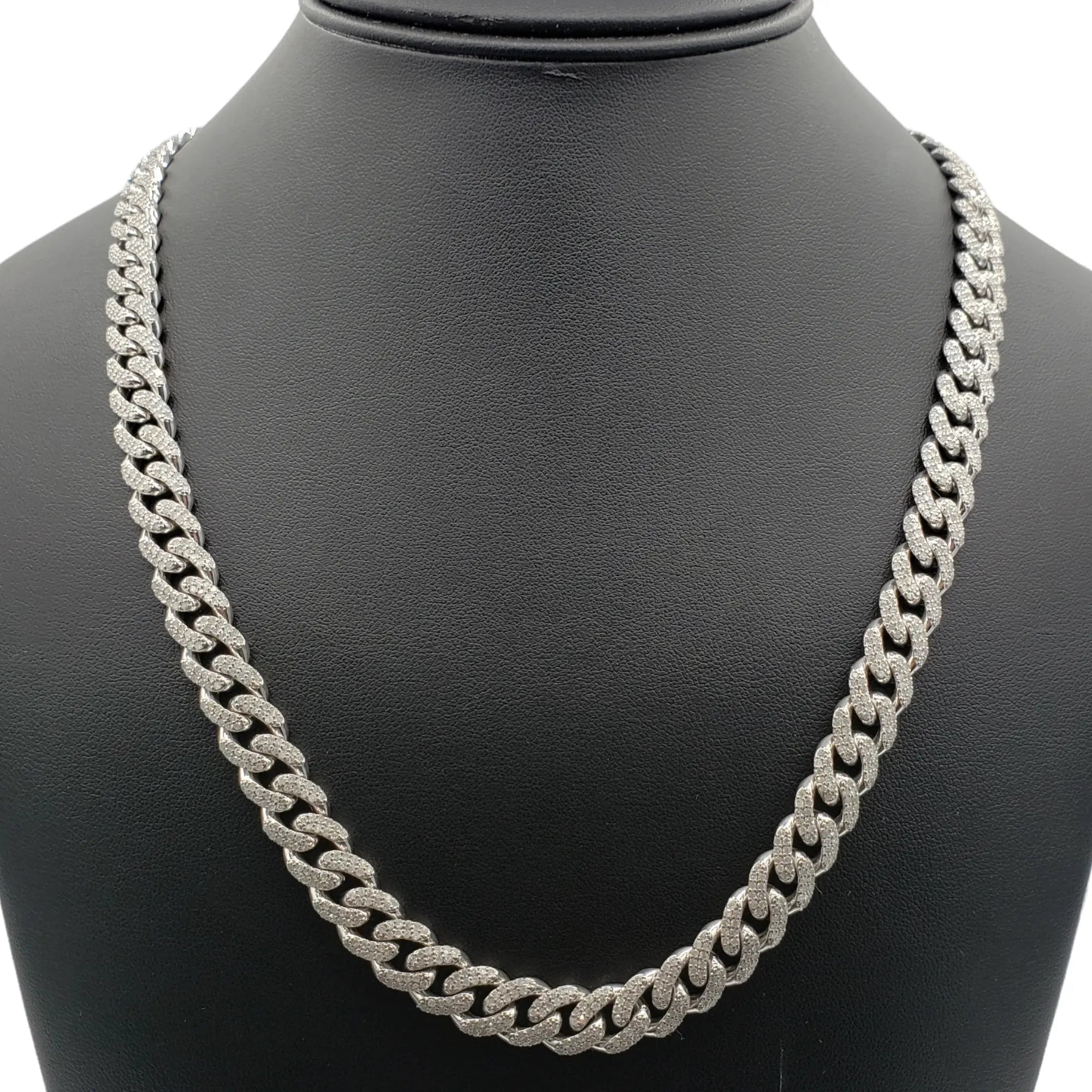 Cadenas cubanas de Miami de oro de 10K con diamantes (10 mm)