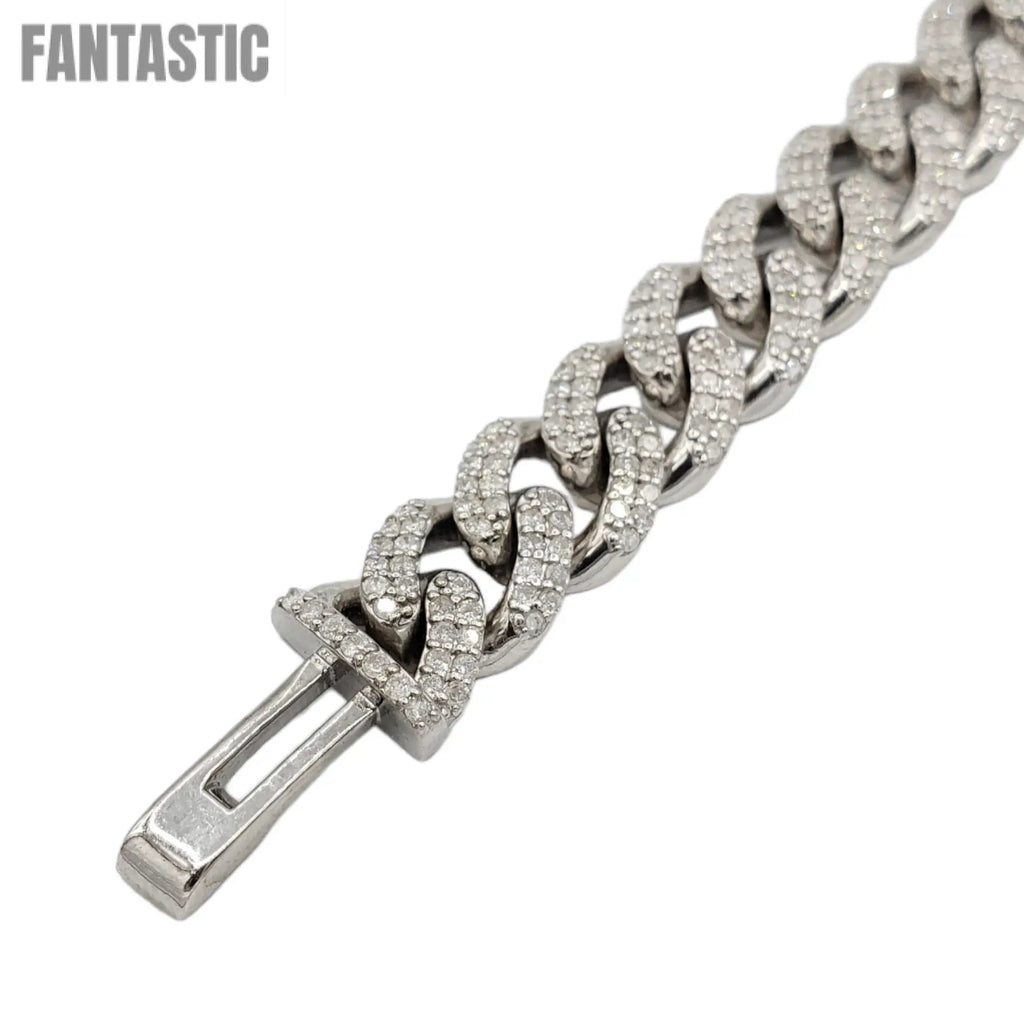 Cadenas cubanas de Miami de oro de 10K con diamantes (10 mm)
