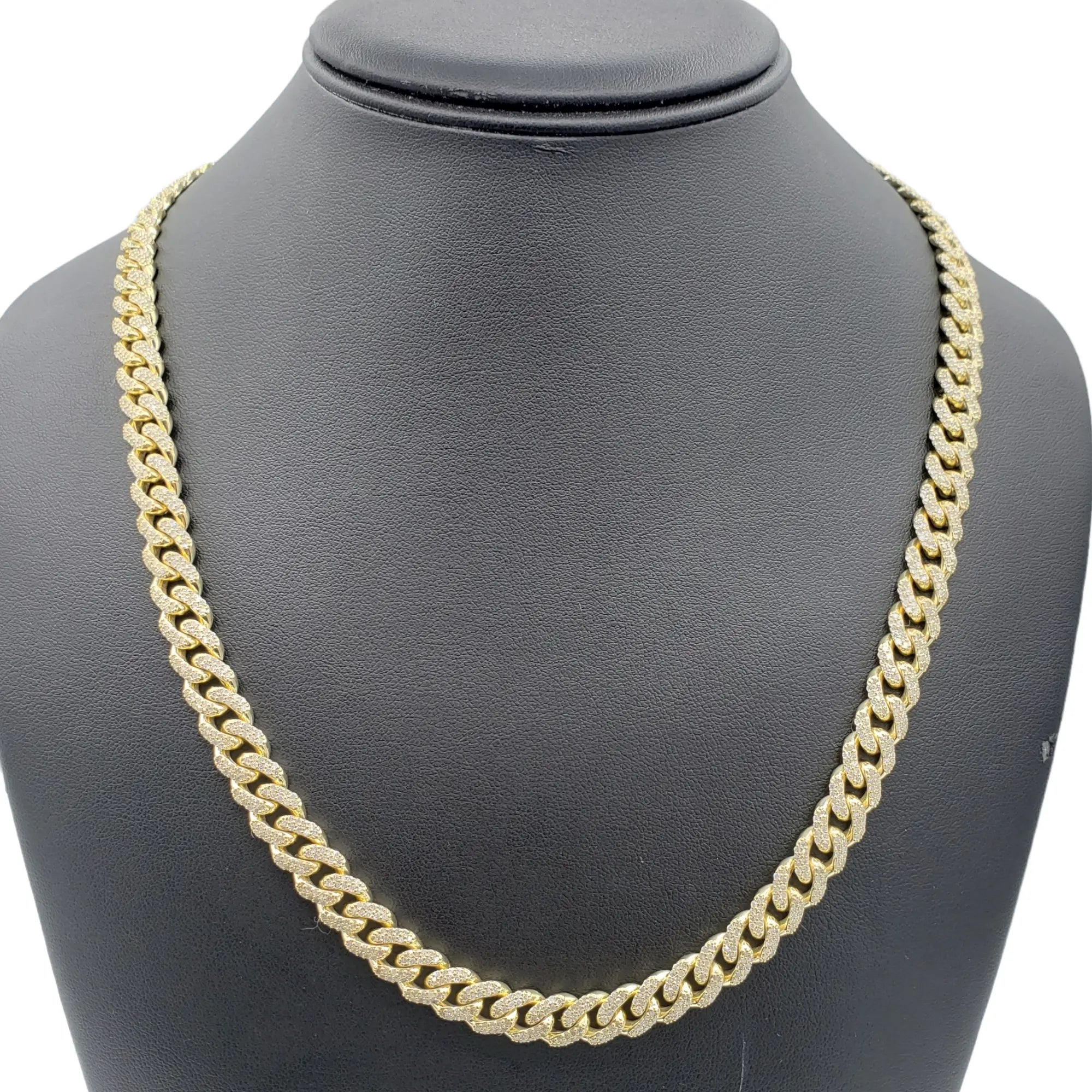Cadenas cubanas de oro 10K con diamantes (9mm)