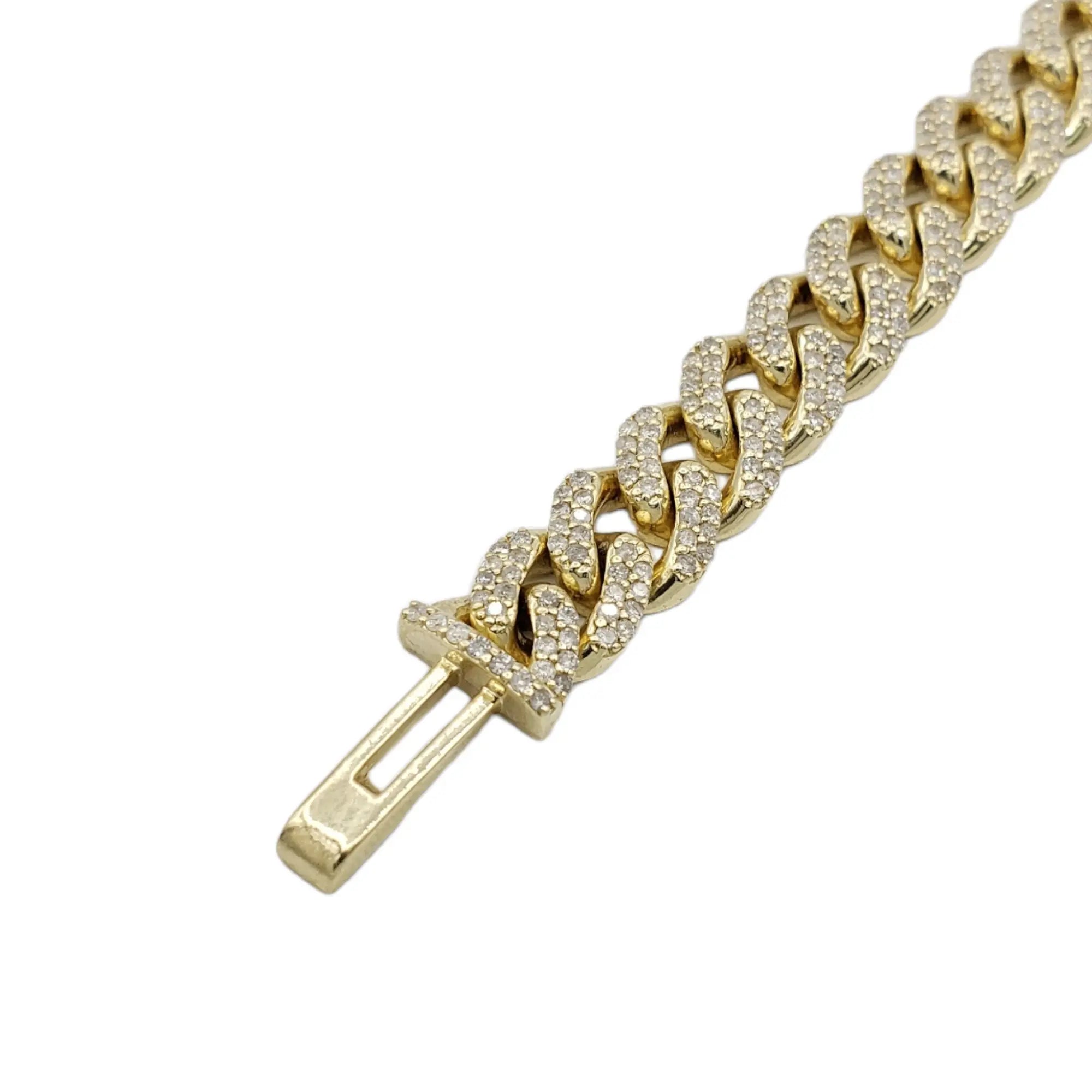 Cadenas cubanas de oro 10K con diamantes (9mm)