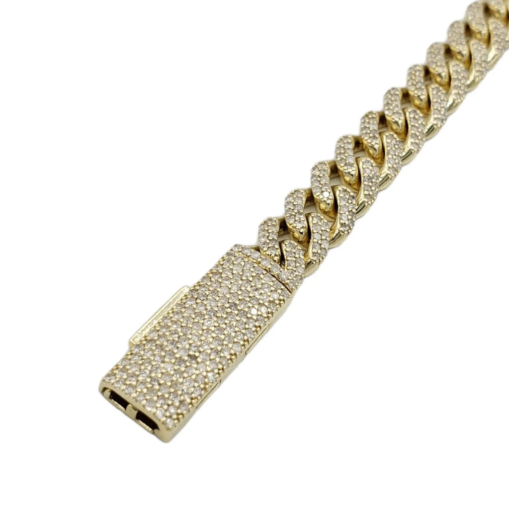 Cadenas cubanas de oro 10K con diamantes (9mm)