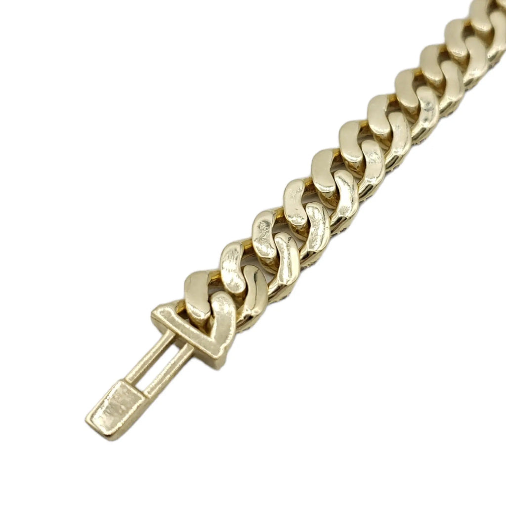 Cadenas cubanas de oro 10K con diamantes (9mm)
