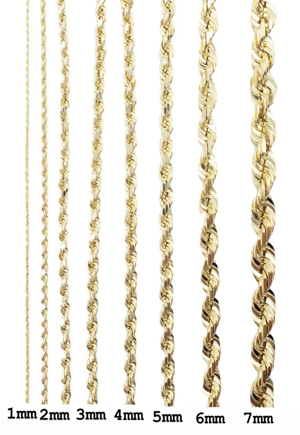 Cadena de oro macizo de 10 quilates (oro amarillo)