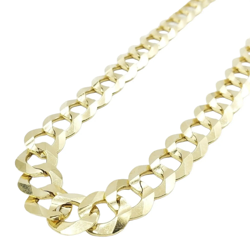 Cadena de eslabones cubanos (Cuban Curb) maciza de oro amarillo de 10K