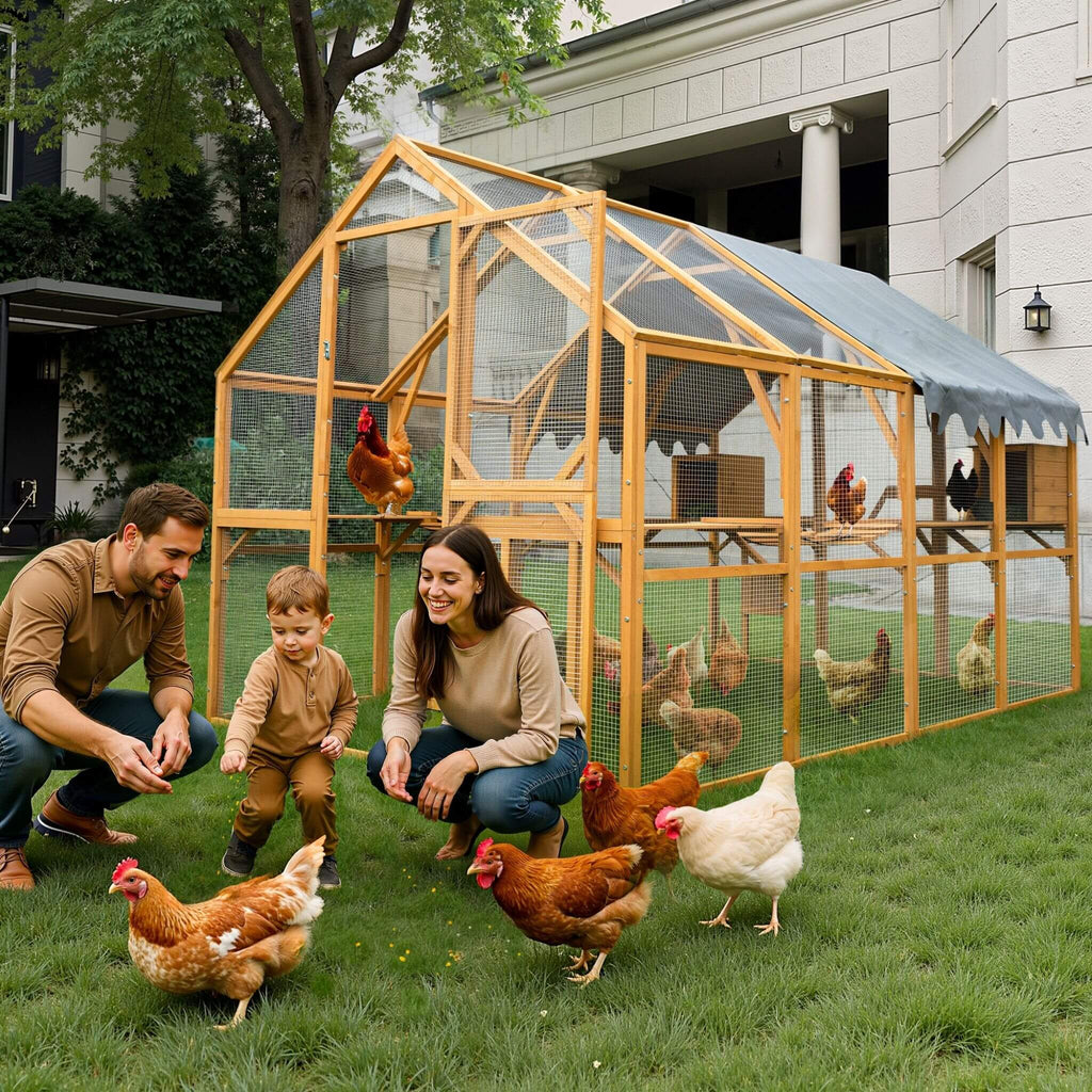 Parque para gatitos grande para exteriores de 110 pulgadas, gallinero con cubierta impermeable (SAK15370)