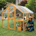 Parque para gatitos grande para exteriores de 110 pulgadas, gallinero con cubierta impermeable (SAK15370)