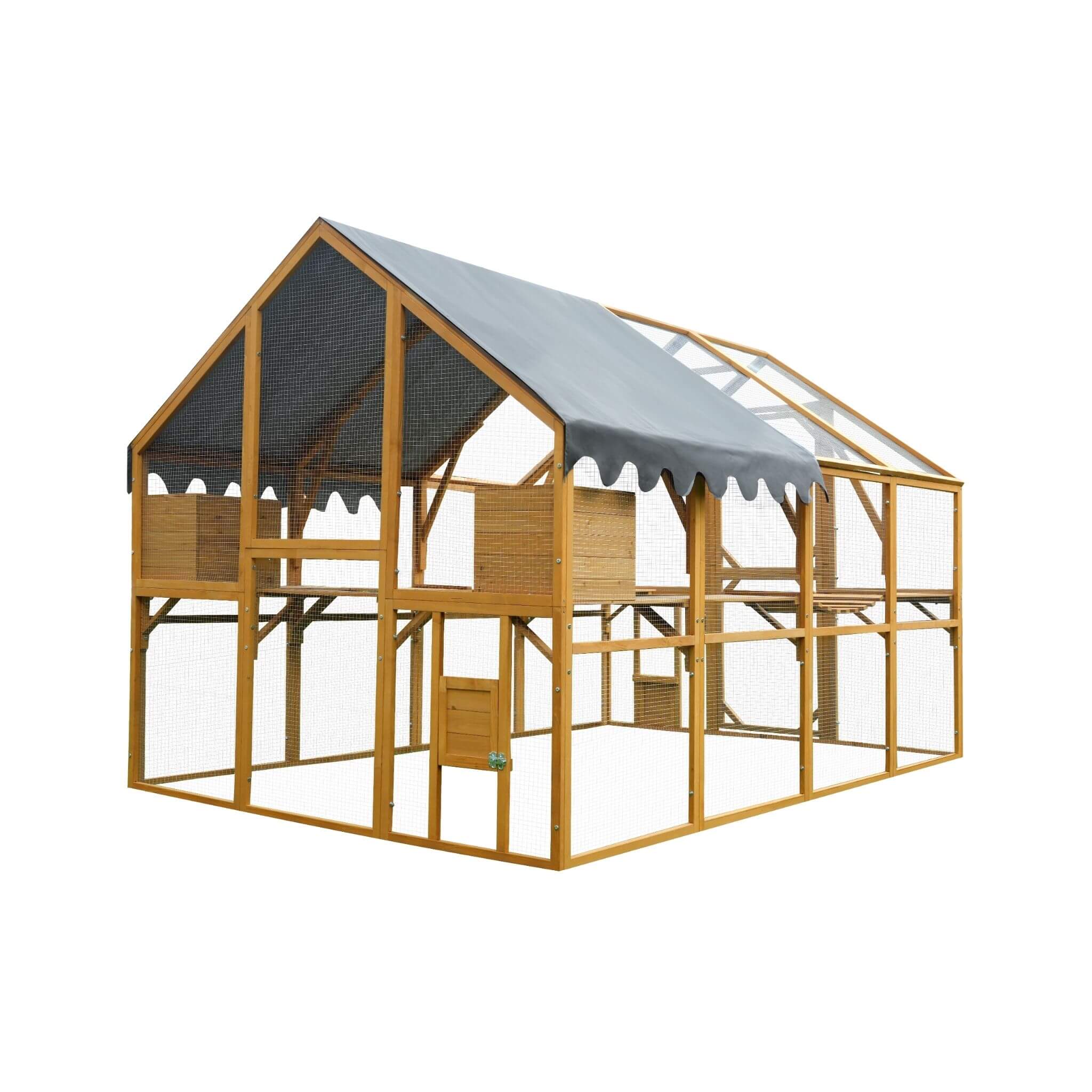 Parque para gatitos grande para exteriores de 110 pulgadas, gallinero con cubierta impermeable (SAK15370)