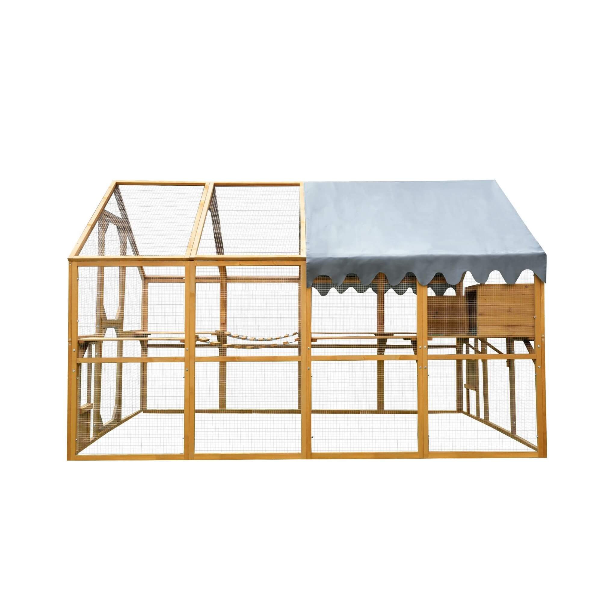 Parque para gatitos grande para exteriores de 110 pulgadas, gallinero con cubierta impermeable (SAK15370)
