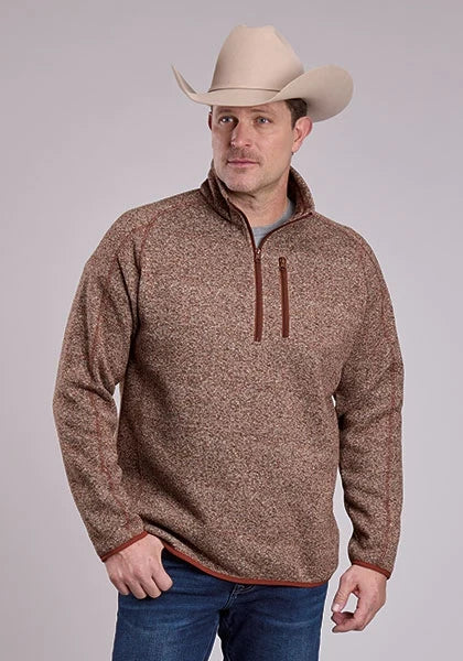 Stetson 2800 Quarter Zip (Rust) - Men's Knit Sweater