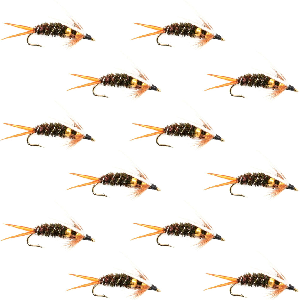 Double Bead Prince Nymph Fly Fishing Flies - 12 Flies Hook Size 12