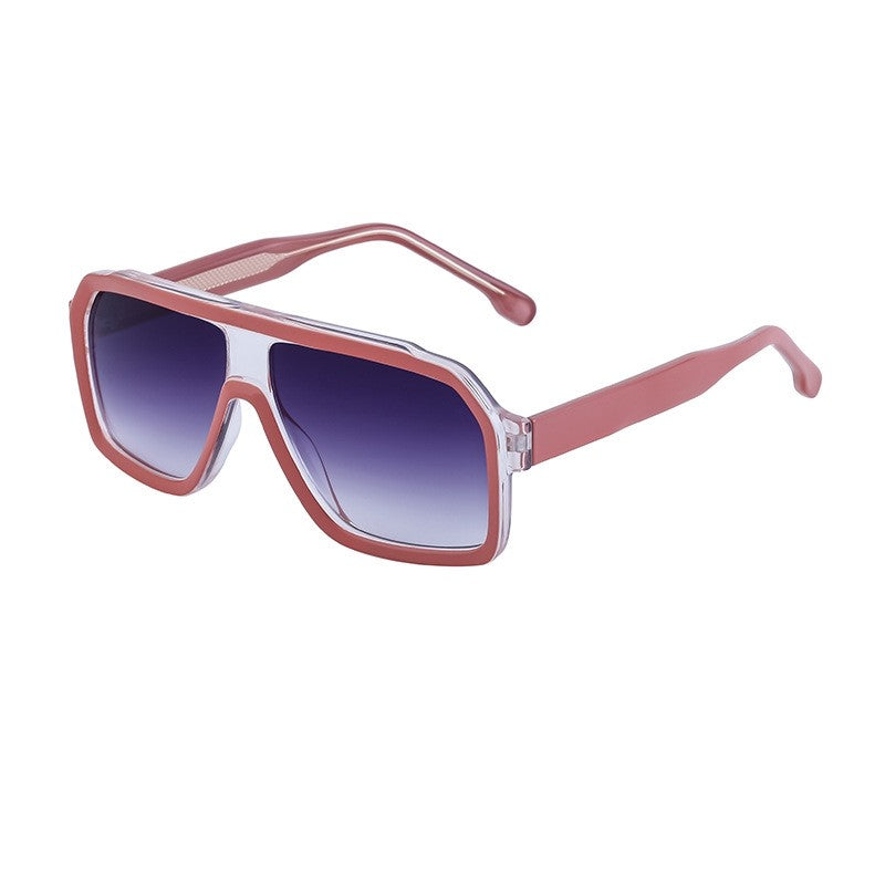 Men's Retro Acetate Square Frame Sunglasses