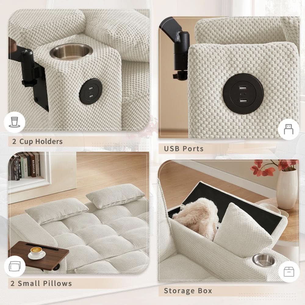 Sofá cama convertible de 65 pulgadas con respaldo ajustable