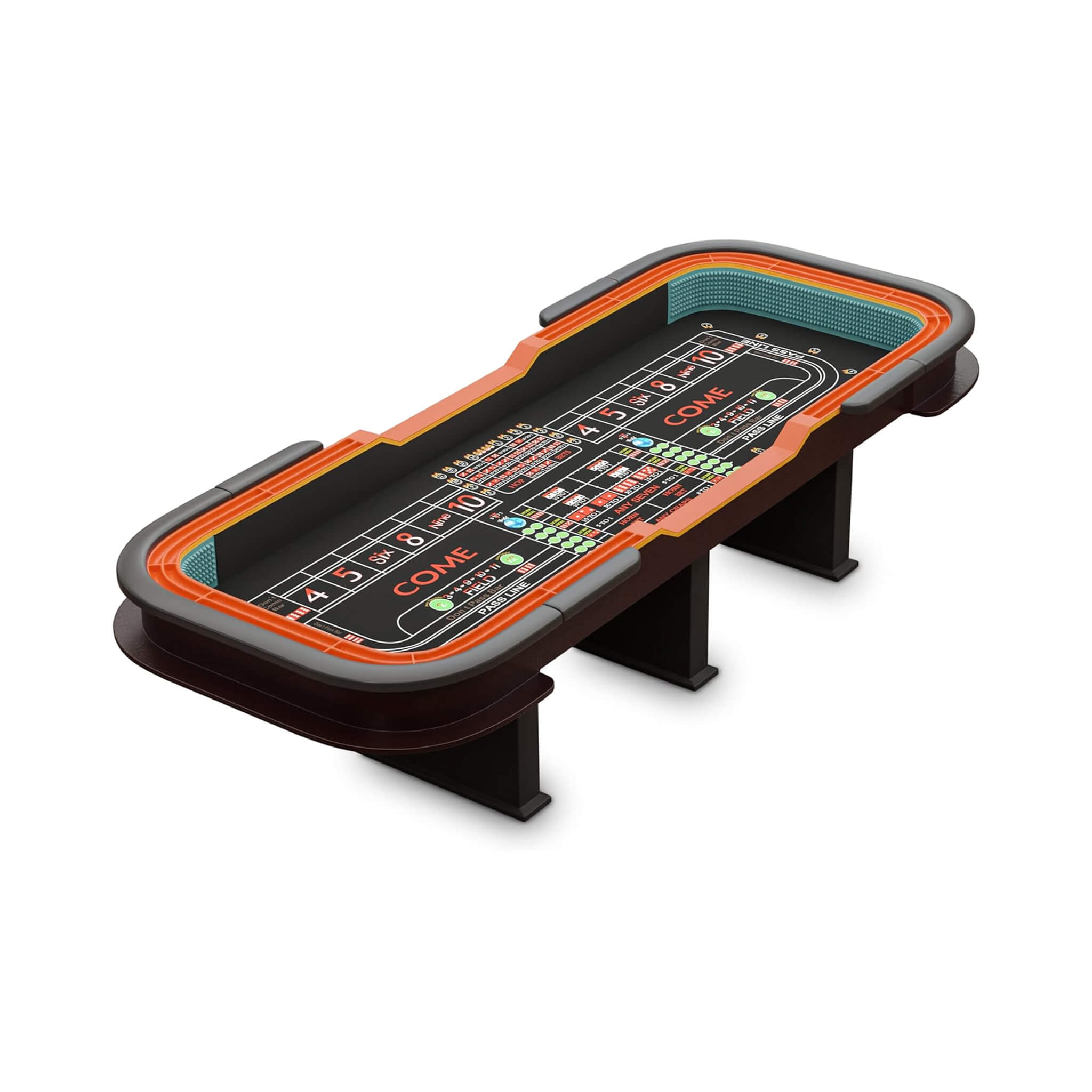 Mesa de Dados Estilo Casino de 12 pies con Borde de Bebidas Completo y Cubierta de Borde Acolchado (SAK35098)