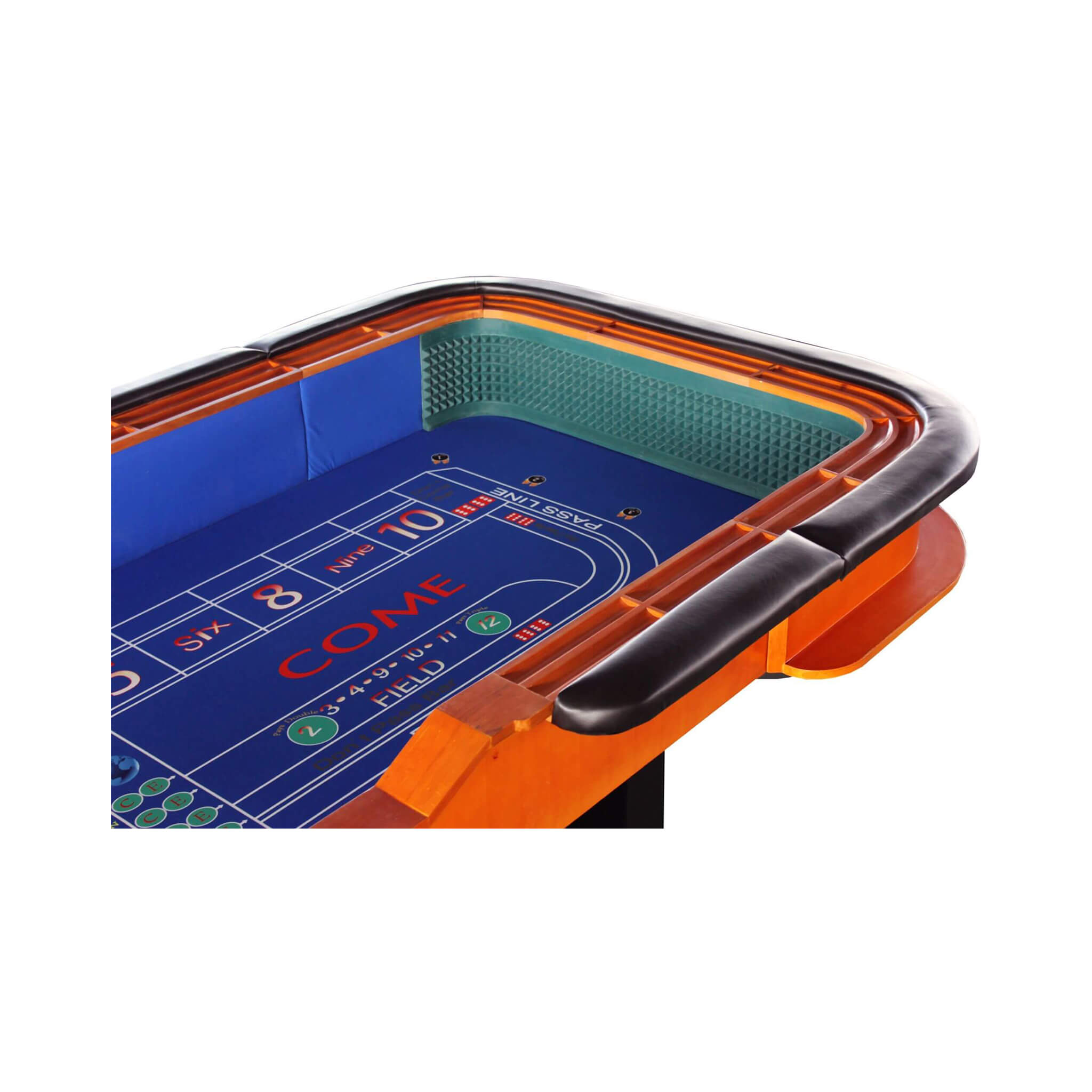 Mesa de juego de craps de lujo de 12 pies con riel para bebidas completo (SAK68021)