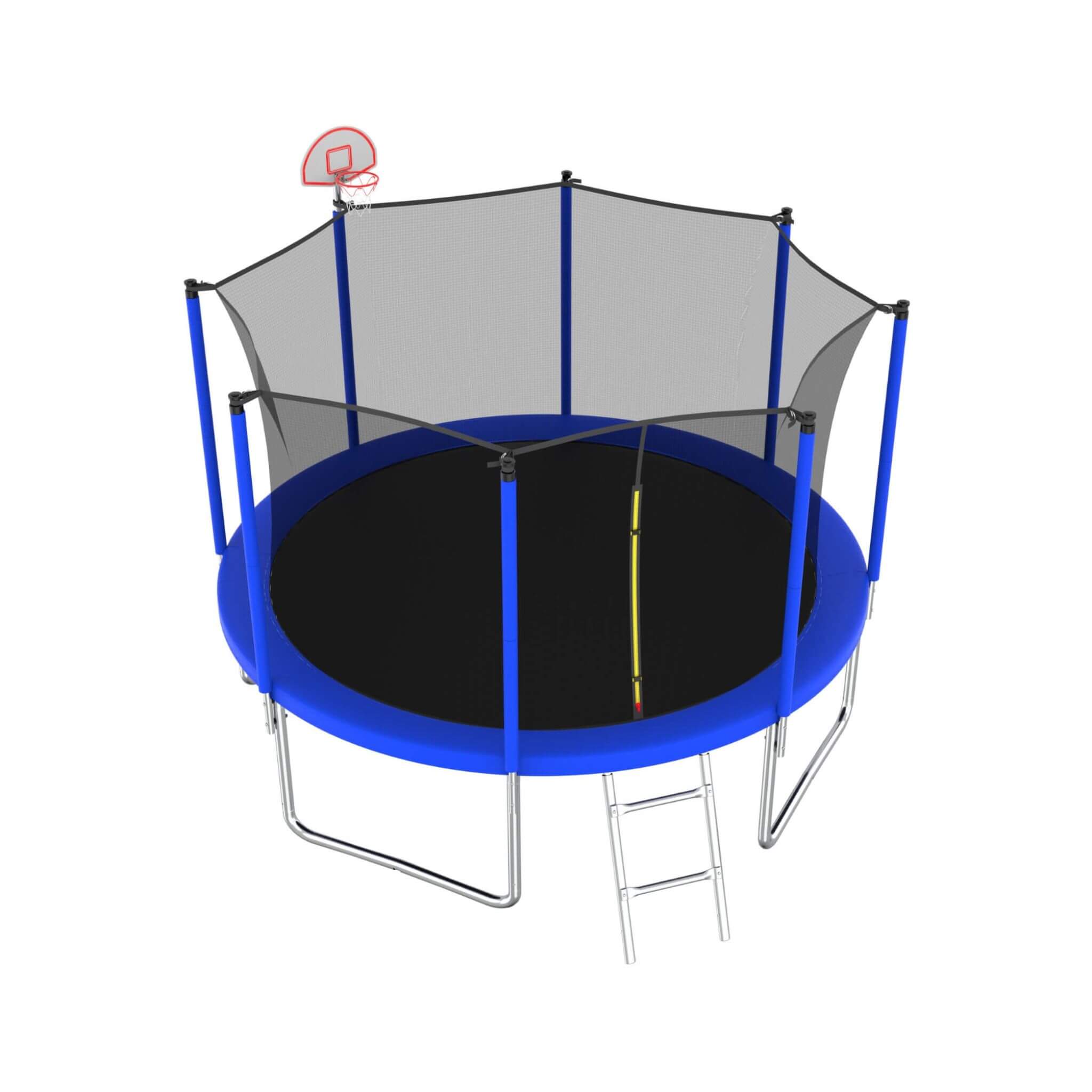 Trampolín de exterior premium de 3.65 m para niños y adultos con canasta de baloncesto y red de seguridad (SAK15723)