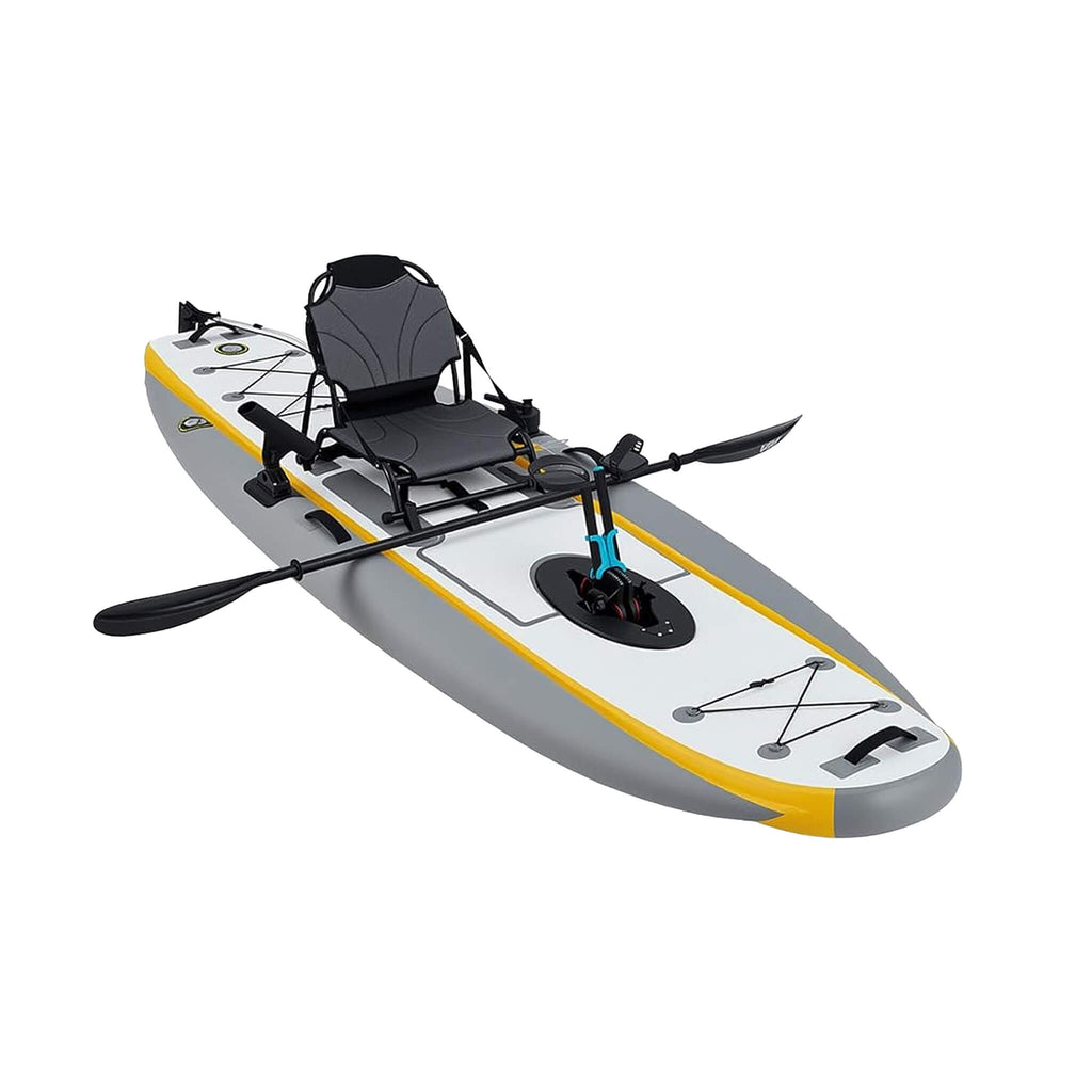 Kayak de pesca inflable portátil de PVC ligero de 12 pies con sistema de pedales (SAK64328)