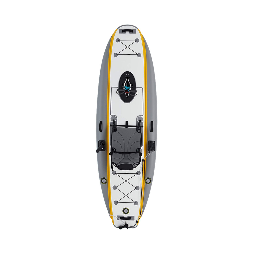 Kayak de pesca inflable portátil de PVC ligero de 12 pies con sistema de pedales (SAK64328)