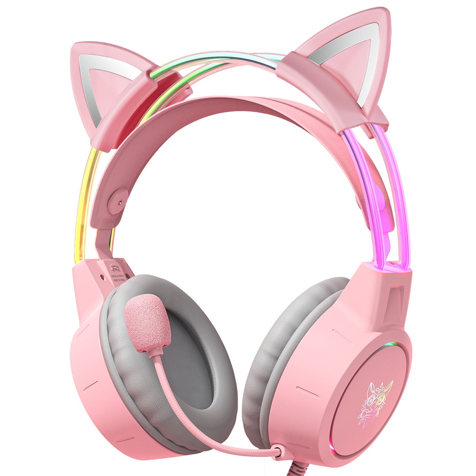 Auriculares para juegos con cable, con iluminación y diseño de moda