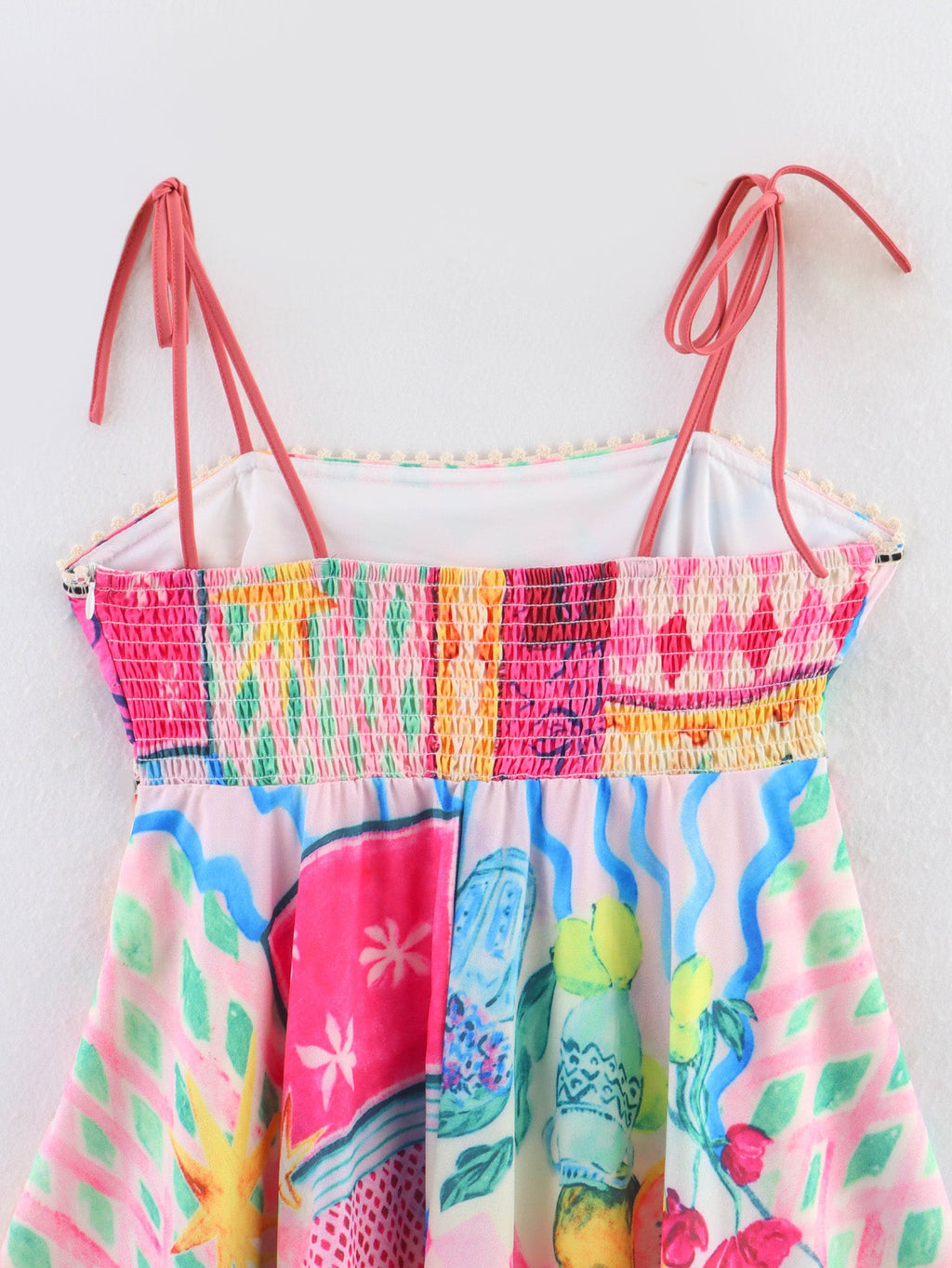 Summer Oil Painting Printing Sleeveless Seaside Vacation Beach Sling Maxi Dress