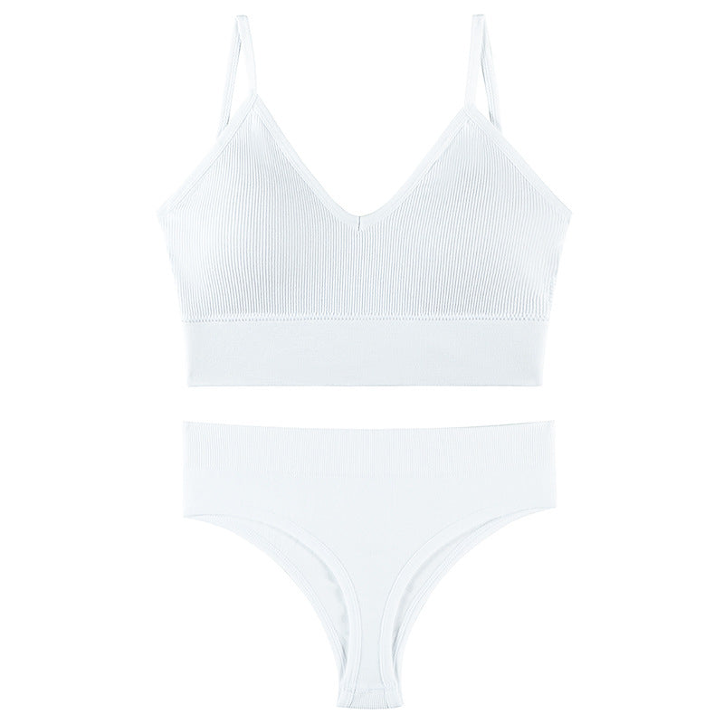 Sujetador sin costuras para mujer, top de fitness, bañador push-up, bikini de ejercicio para mujer, 2 piezas, conjunto de bikini de yoga acanalado sin costuras, sujetador deportivo y conjunto de ropa interior, 2 piezas, bikini de verano de talle alto